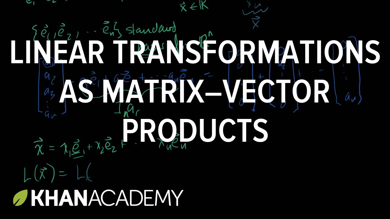 Linear Transformations as Matrix Vector Products - Closed Captions by ...