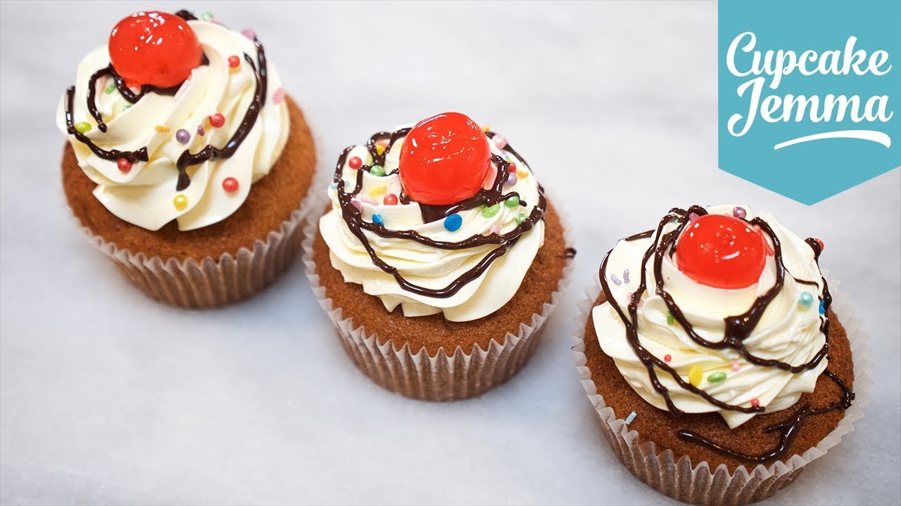 How to Make Banana Split Cupcakes Cupcake Jemma Closed Captions by