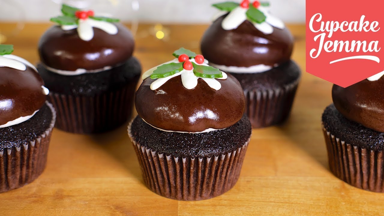 Chocolate Christmas Pudding Cupcakes! | Cupcake Jemma - Closed Captions ...